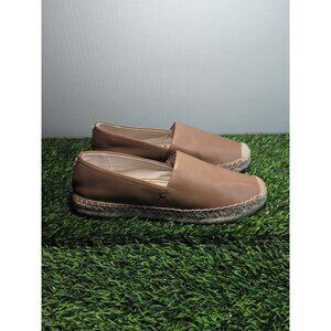 Sam Edelman Karlita Brown Slip On Rounded Cap Leather Espadrilles Size 8